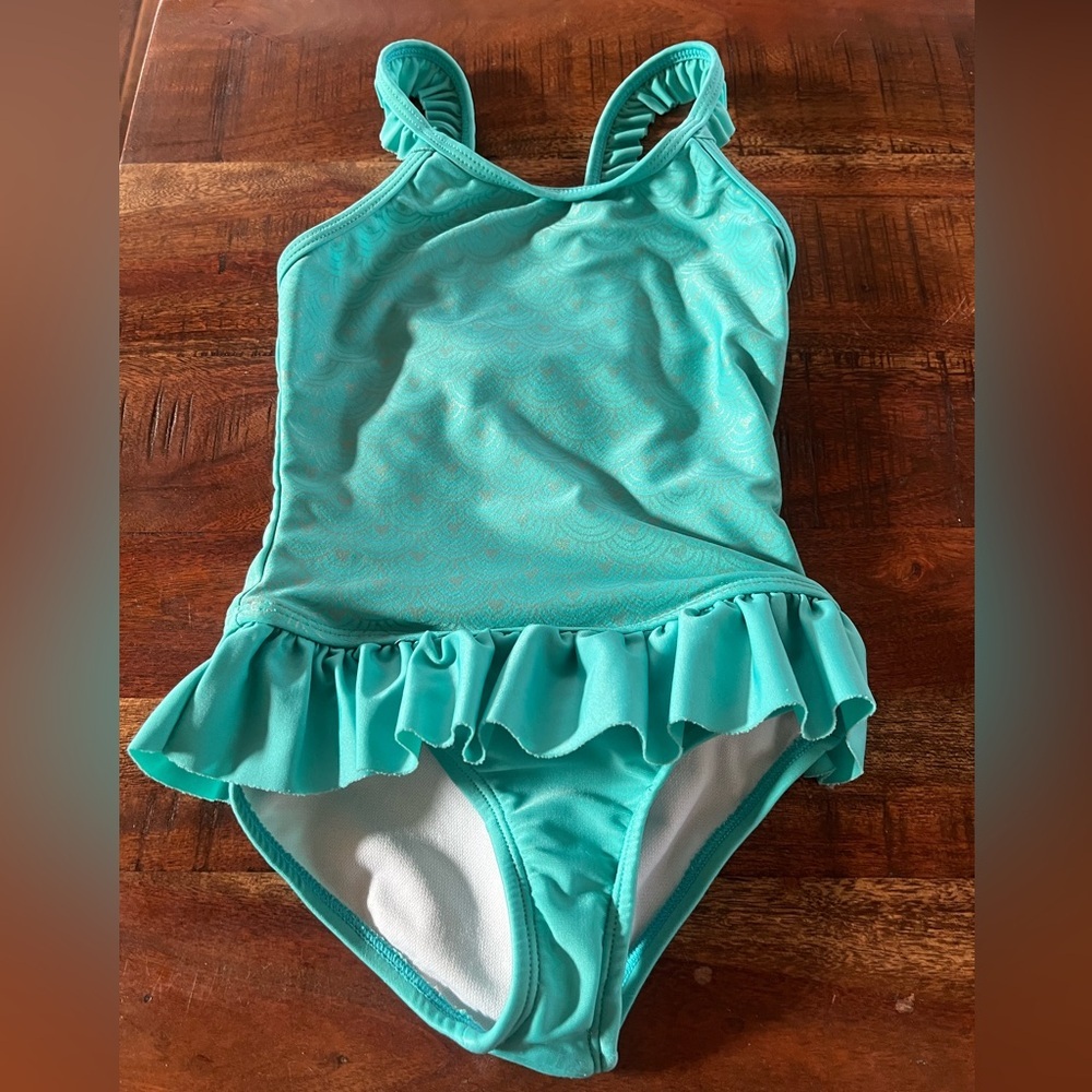 Cat & Jack Blue One Piece Swimsuit with Ruffles